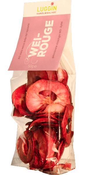 Getrocknete Vinschger Bio-Äpfel Weirouge Luggin