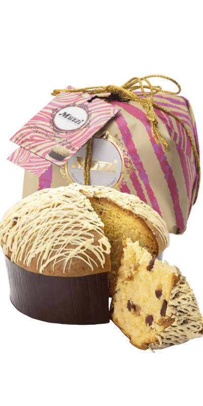 Muzzi Panettone Fragoline, Cioccolato Bianco e Pepe Verde 750g