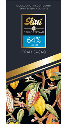 Gran Cacao 64% Kakao Edelbitter Schokoladentafel Slitti