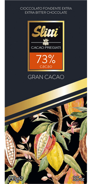 Gran Cacao 73% Kakao Edelbitter Schokoladentafel Slitti