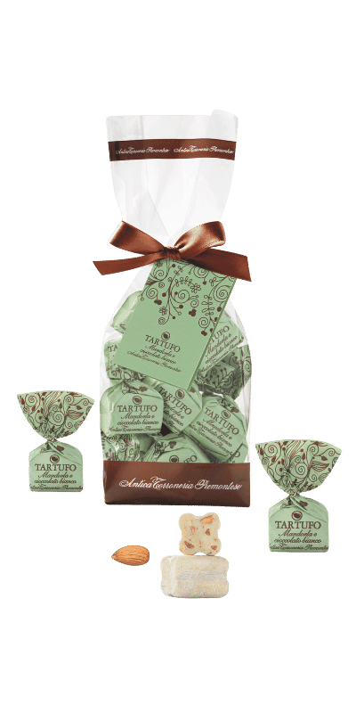 Tartufi dolci mandorle e ciocc. bianco 200g - Antica Torroneria Piemontese