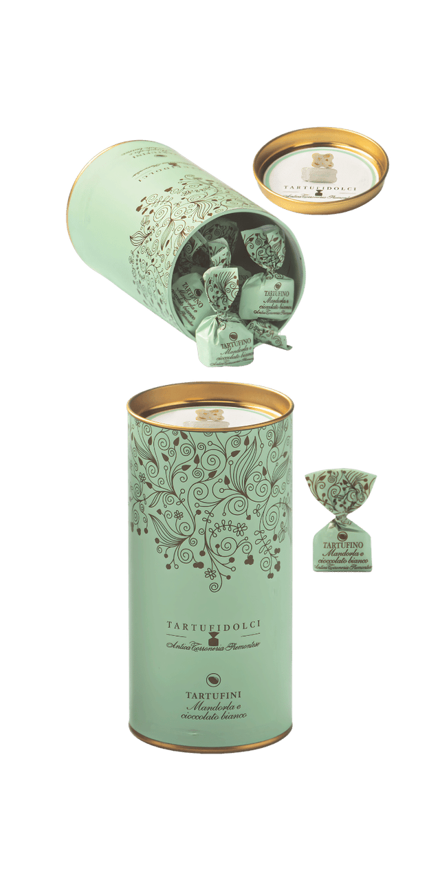 Tartufini Mandorla e Ciocc.bianco 'Grace' 160g - Antica Torroneria Piemontese
