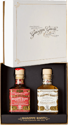 Giuseppe Giusti Geschenkbox mit Aceto Balsamico Il Denso 3 + Condimento Bianco