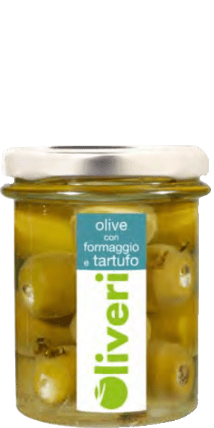 Oliven gefüllt mit Frischkäse und Trüffel Oliveri