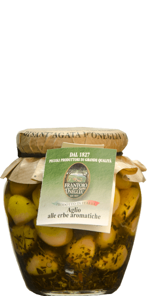 Frantoio Sant'Agata D'Oneglia Aglio alle Erbe Aromatiche - Knoblauch in Olivenöl mit Kräutern 290g