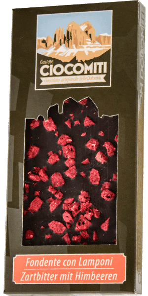 Zartbitter mit Himbeeren Schokoladentafel Ciocomiti