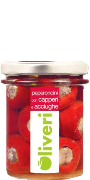 Peperoncini con capperi e acciughe Oliveri
