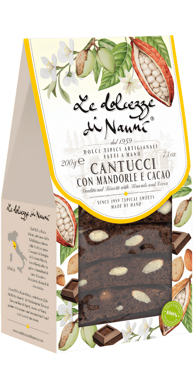 Cantucci Lunghi Mandorle e Cacao 200g - Le Dolcezze di Nanni