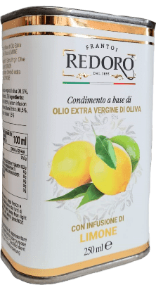 Zitronen-Würzöl (Condimento) auf Basis von Olivenöl Extra Vergine 250ml Dose - Frantoi Redoro Zitronen-Würzöl (Condimento) auf Basis von Olivenöl Extra Vergine 250ml Dose - Frantoi Redoro