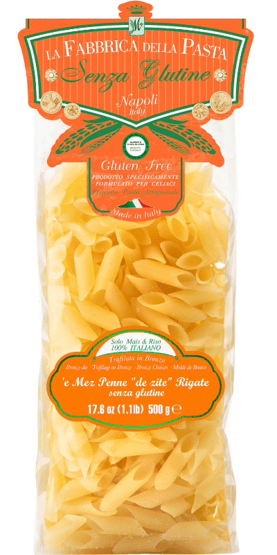 La Fabbrica della Pasta Pasta di Gragnano IGP Mez Penne 'de zite' rigate - glutenfreie Pasta 500g
