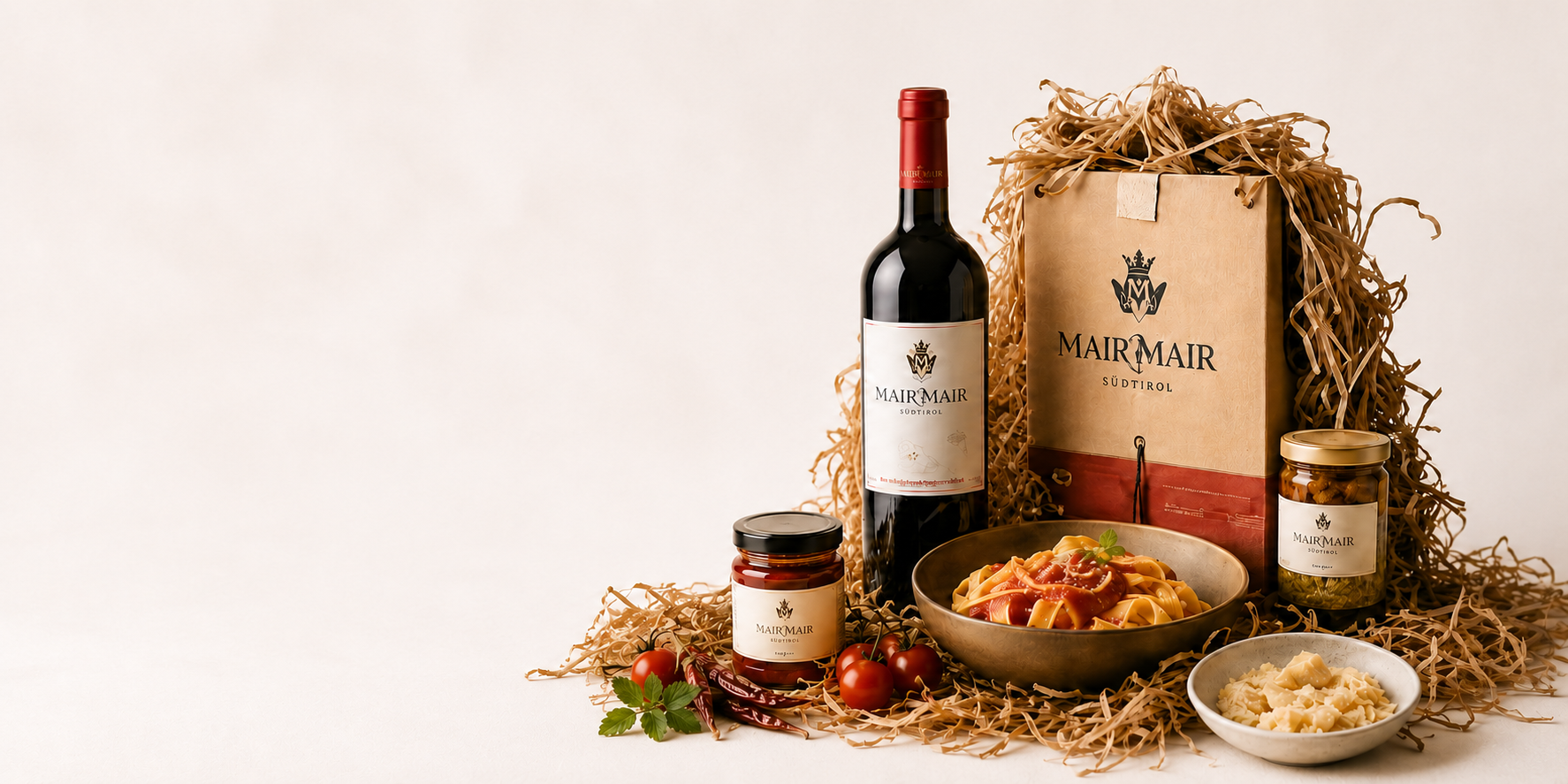 Bella Italia Dinner Box mit Wein, Mair Mair Geschenkbox, Pasta und Feinkost