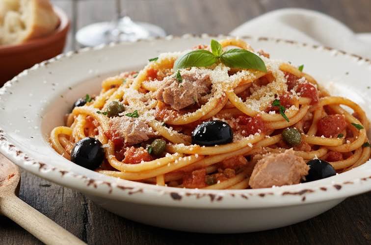 Bucatini al Tonno klassisches Pastagericht