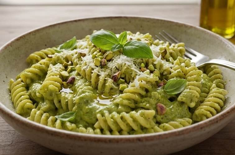 Pasta al Pistacchio Gericht mit nussigem Aroma