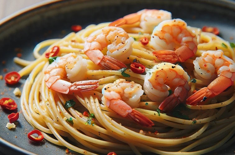 Spaghetti-Aglio-Olio-Garnelen-Rezept