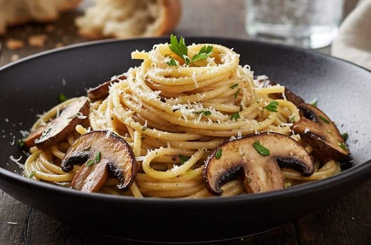 Spaghetti Funghi ein klassisches Gericht aus Italien