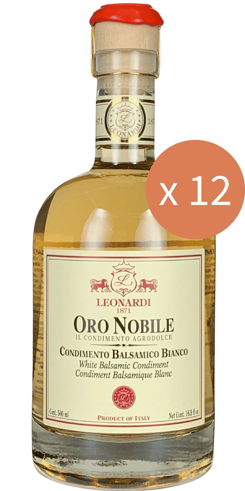 12er Sparpaket - Acetaia Leonardi Oro Nobile Condimento Balsamico Bianco 500ml